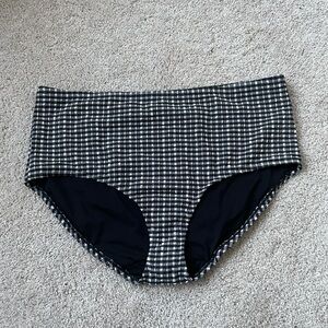 Lane Bryant Black and White Patterned Swim Bottoms